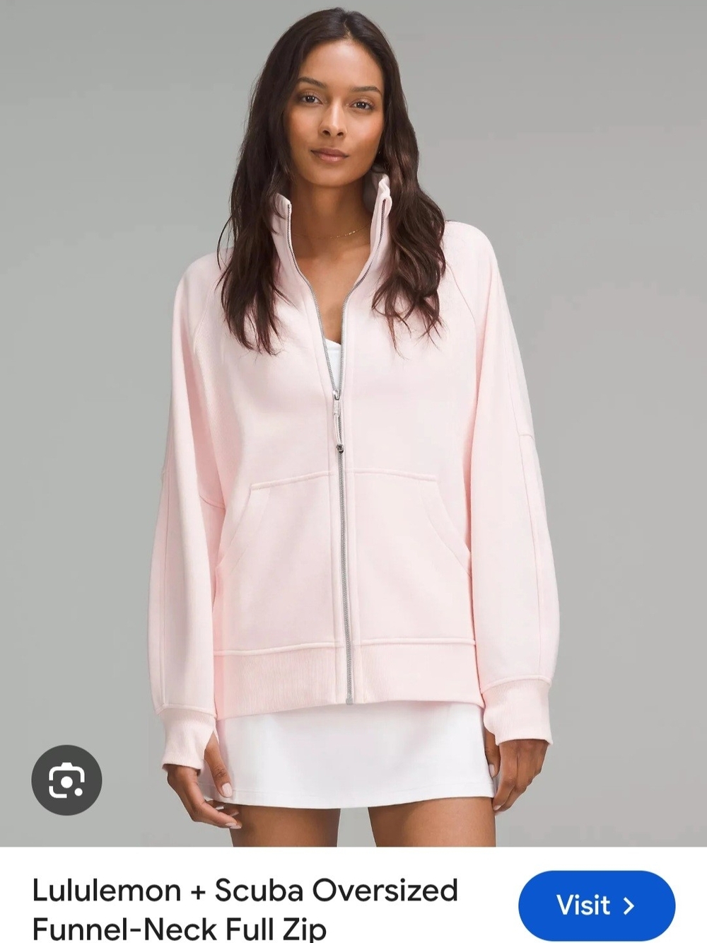 lululemon athletica Pale Pink Oversized Funnel-Neck Zip Jacket